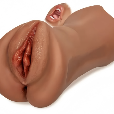 Brown 3 in 1 - Silicone doll masturbator realistic oral sex vagina anal