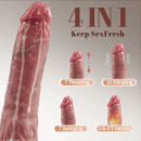 AcmeJoy Small Glans Thick Shaft Big Ball 7 Thrusting Swinging 10 Vibrating Heating Lifelike Dildo 8.66 Inch