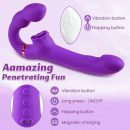 Loria - for Couples 10 Tapping & Vibrating G-spot Clit Stimulator Strapless Double-ended Remote Control Dildo