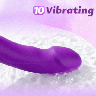 Loria - for Couples 10 Tapping & Vibrating G-spot Clit Stimulator Strapless Double-ended Remote Control Dildo