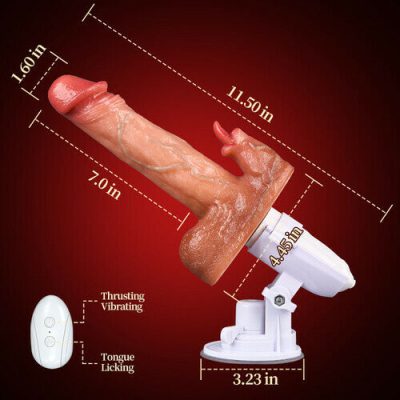 Acmejoy - Sex Machine 90° Automatic Adjustable 8 Thrusting & Vibrating & Licking Dildos Vibrator