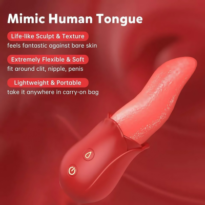 Tongue - Vibration Waterproof Licking Tongue Handheld Female Personal Body Stimulation Massager