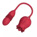 Rose 2 in 1 - Double Head Vibrator Licking Stimulator Body Massager Silent Waterproof Women Gift