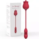 Rose 2 in 1 - Double Head Vibrator Licking Stimulator Body Massager Silent Waterproof Women Gift