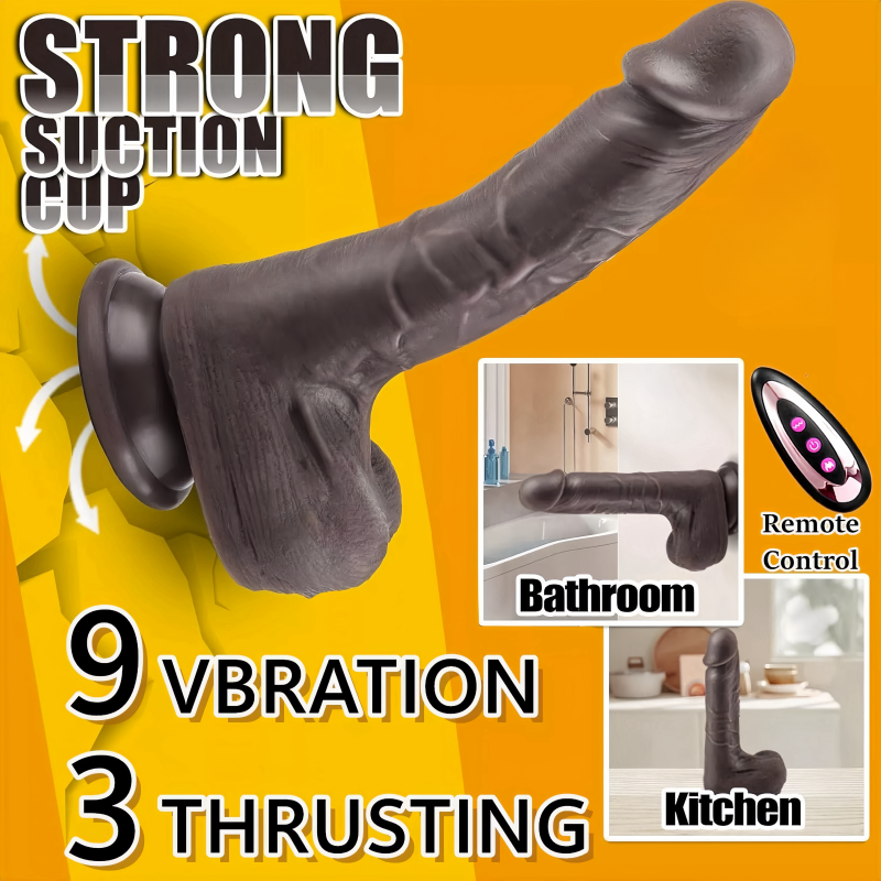 Black Vibration - Telescopic realistic thrust dildo vibrator uaesextoy - Image 5