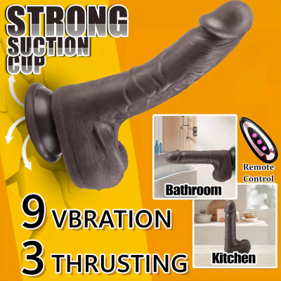 Dubai vibration dildo - Telescopic realistic thrust dildo vibrator uae sex toy
