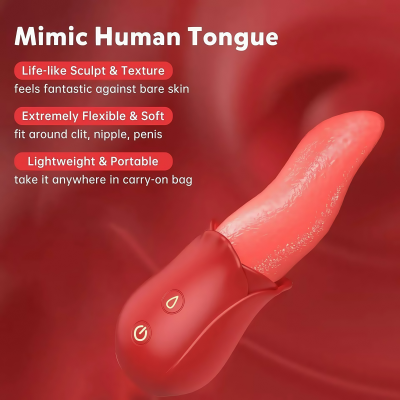 Dubai sex toy Tongue - Vibration Waterproof Licking Tongue Handheld Female Personal Body Stimulation Massager