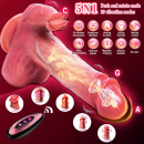 Tongue Dildo UAE - Telescopic Realistic Thrust Dildo Vibrator Remote Control