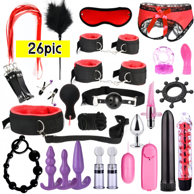 UAE SM 26pic - Sex bondage equipment handcuffs sex games whip gag toy set UAE sex toy